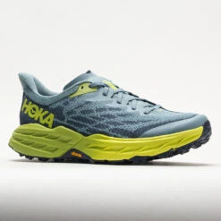 HOKA Speedgoat 5 Men's Stone Blue/Dark Citron -Exclusive Shoes Store 049271 5