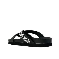 LOVE MOSCHINO LOGO BANDED BLACK SANDAL -Exclusive Shoes Store BLACKSANDAL3