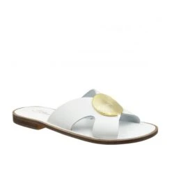 S.PIERO E37-017 WHITE FLATS -Exclusive Shoes Store SPWHITESLIPPERS2