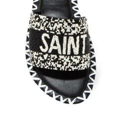DE SIENA SAINT TROPEZ BEADS B&W FLATS -Exclusive Shoes Store TROPEZBLAKC2