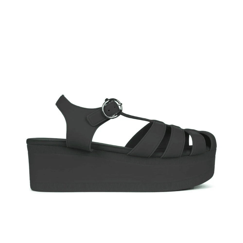 JEFFREY CAMPBELL JELLY BLACK SANDALS