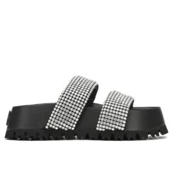 NAKED WOLFE VALENCIA BLACK DIAMOND NYLON SLIPPERS