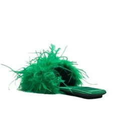 JEFFREY CAMPBELL - CHROMATIC GREEN FLAT -Exclusive Shoes Store greenfeath3