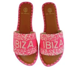DE SIENA IBIZA BEADED FUSCHIA FLATS