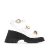 JEFFREY CAMPBELL CRUNCHED PLATFORM SANDAL WHITE