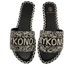 DE SIENA MYKONOS BEADS BLACK FLATS