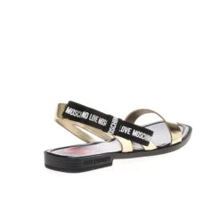 LOVE MOSCHINO PLATINO LOGO STRAP DETAIL SANDALS -Exclusive Shoes Store sandd2
