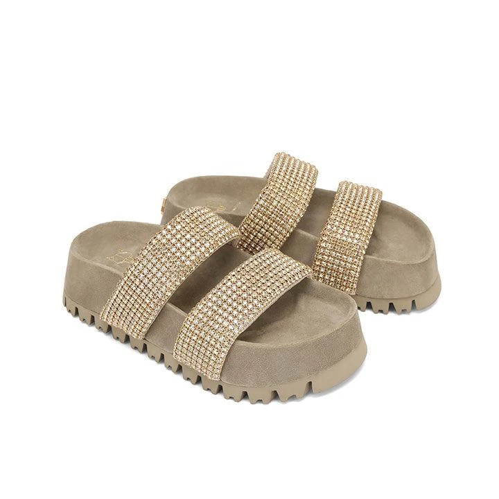 NAKED WOLFE VALENCIA GOLD DIAMOND NYLON SLIPPERS 2 NAKED WOLFE VALENCIA GOLD DIAMOND NYLON SLIPPERS - Image 2