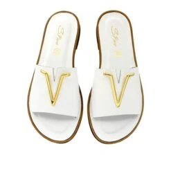 S.PIERO E37-018 WHITE FLATS -Exclusive Shoes Store whitevslipper3